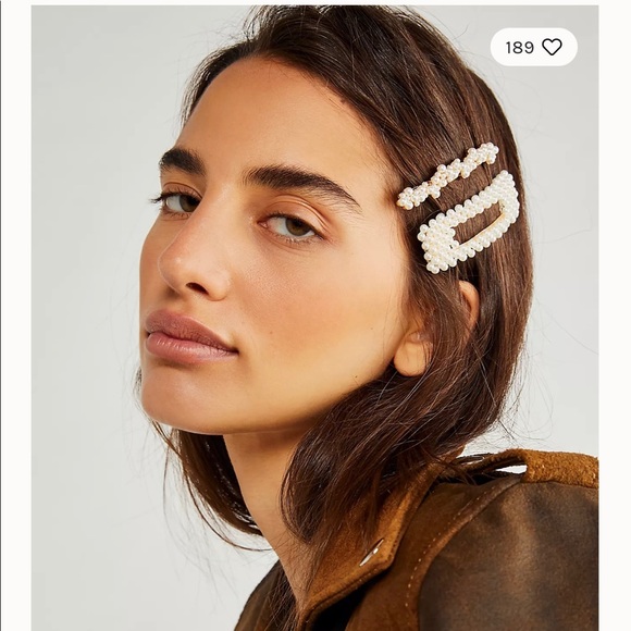 Free people Cressida pearl barrette set of 4 main image 10